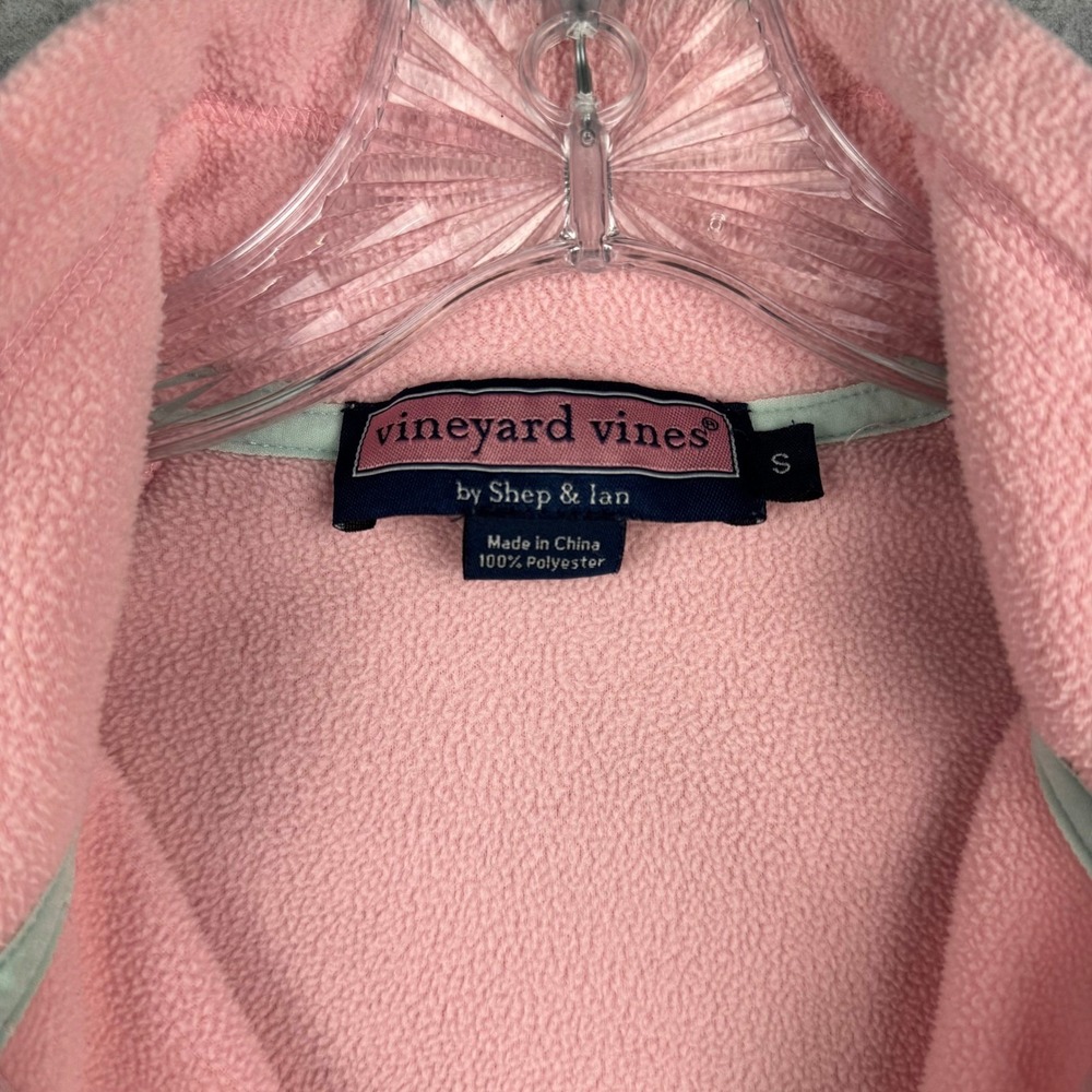 Vineyard Vines Women's S Pink Fleece 1/4 Zip Pullover Preppy Coastal Shep Ian - Picture 7 of 13